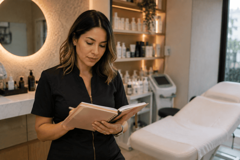 marketing para espaço de beleza com horários disponíveis na agenda