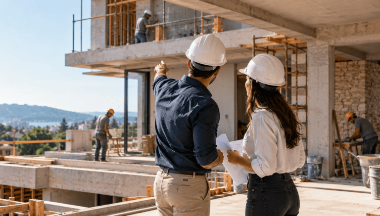 marketing para construtoras acompanhando obra residencial